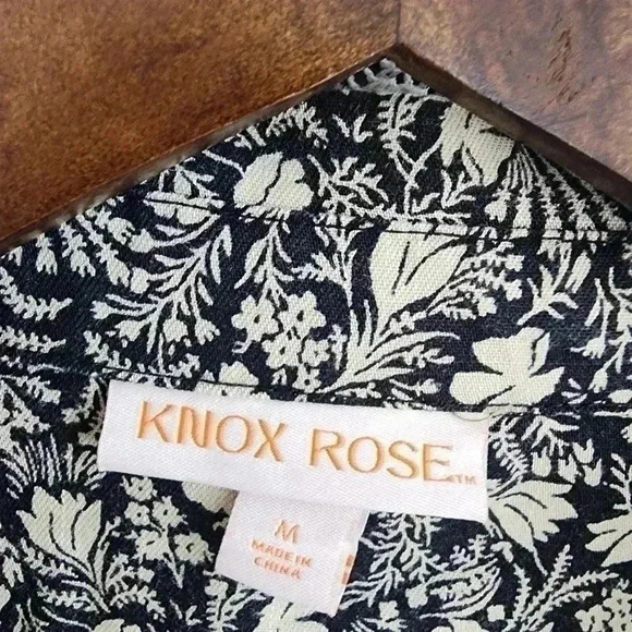 Knox Rose Leocell Floral Printed Button Up Women's Shirt  M - Picture 5 of 7